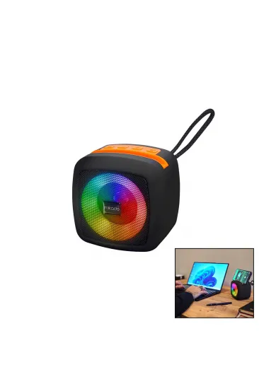 SİYAH KABLOSUZ HOPARLÖR - SPEAKER TAŞINABİLİR IŞIKLI USB ŞARJLI BT - TF CARD 10 MT MENZİL 1200mAH PİL - 5W (5637) SİYAH KABLOSUZ HOPARLÖR - SPEAKER TAŞINABİLİR IŞIKLI USB ŞARJLI BT - TF CARD 10 MT MENZİL 1200mAH PİL - 5W (5637)
