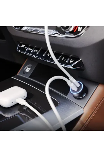 Araç İçi Çakmaklığa TakılanType-C ve USB Girişli 2 Portlu Hızlı Şarj Adaptörü (5637) Araç İçi Çakmaklığa TakılanType-C ve USB Girişli 2 Portlu Hızlı Şarj Adaptörü (5637)