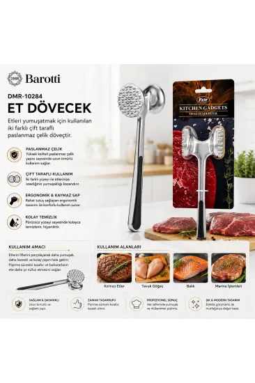 ÇİFT BAŞLI - KOMPLE METAL PASLANMAZ ÇELİK ET DÖVECEK (5637) ÇİFT BAŞLI - KOMPLE METAL PASLANMAZ ÇELİK ET DÖVECEK (5637)