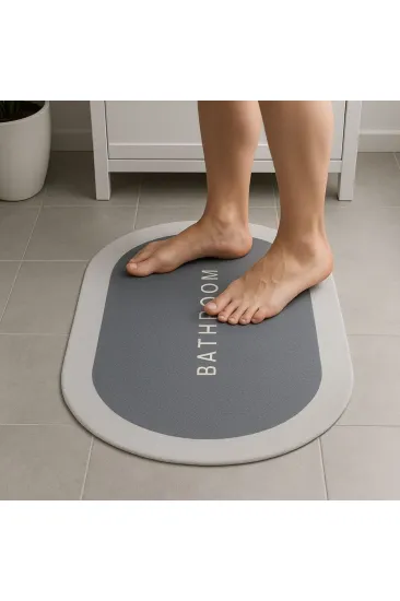 Sihirli Süper Su Emici Kaymaz Tabanlı Oval Paspas 40*60 cm (5637)