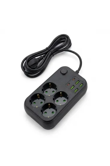 Çoklu Priz Uzatma Kablosu 4 Soket + 4 USB + 2 Type-C – Termal Akım Korumalı, Isıya Dayanıklı, Çocuk Korumalı Güvenli Priz 100-250V - Kablo Uzunluğu 2 Metredir (5637) Çoklu Priz Uzatma Kablosu 4 Soket + 4 USB + 2 Type-C – Termal Akım Korumalı, Isıya Dayanıklı, Çocuk Korumalı Güvenli Priz 100-250V - Kablo Uzunluğu 2 Metredir (5637)