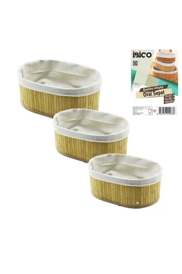 3 BOY OVAL BAMBU KENAR ORGANİZER SEPET AHŞAP ALTLIK - BEZLİ 13X22-16X26-20X30CM (5637) 3 BOY OVAL BAMBU KENAR ORGANİZER SEPET AHŞAP ALTLIK - BEZLİ 13X22-16X26-20X30CM (5637)