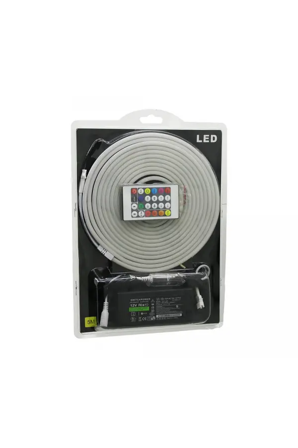 5MT KUMANDALI - ADAPTÖRLÜ NEON ŞERİT LED 12V (5637) 5MT KUMANDALI - ADAPTÖRLÜ NEON ŞERİT LED 12V (5637)