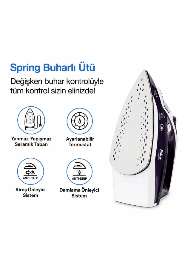 SPRING BUHARLI ÜTÜ SERAMİK TABAN 2600W BUHAR 30-120GR (5637) SPRING BUHARLI ÜTÜ SERAMİK TABAN 2600W BUHAR 30-120GR (5637)