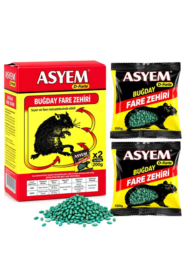 BUĞDAY FARE YEMİ ZEHİRİ 2X100=200GR (5637) BUĞDAY FARE YEMİ ZEHİRİ 2X100=200GR (5637)