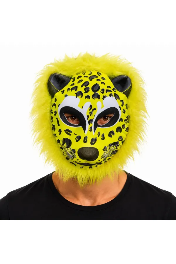 Sarı Yeleli Benekli Leopar EVA Maske (5637)