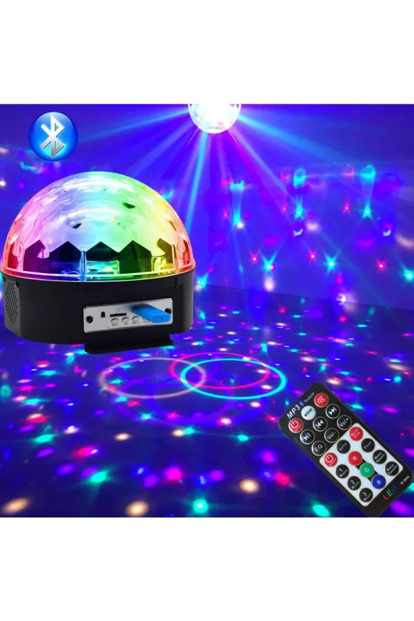 Küre Disko Topu Müzik Çalar Renkli Lazer Işıklı Bluetooth (5637)