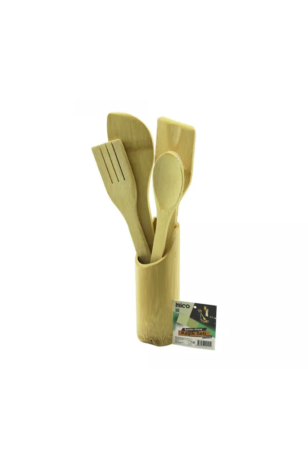 5PCS AHŞAP BAMBU MUTFAK SETİ STAND - KAŞIK - ÇATAL - 2 SPATULA FİLELİ (5637) 5PCS AHŞAP BAMBU MUTFAK SETİ STAND - KAŞIK - ÇATAL - 2 SPATULA FİLELİ (5637)