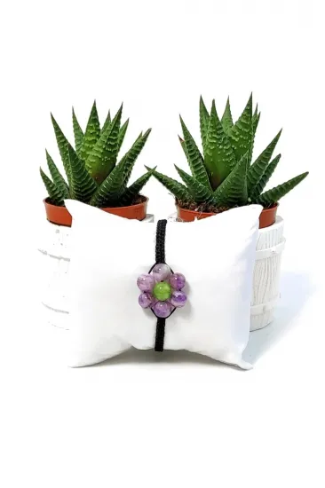 Ametist Yeşim Taşı Papaya Motifli Örme Bileklik 8 Mm Ametist Yeşim Taşı Papaya Motifli Örme Bileklik 8 Mm