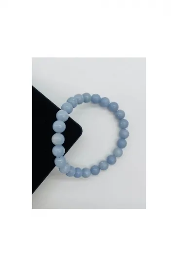 Anjelit Taşı Doğal Taş Bileklik-8mm Anjelit Taşı Doğal Taş Bileklik-8mm