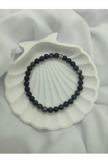 Silver Obsidyen Doğal Taş Bileklik Silver Obsidyen Doğal Taş Bileklik