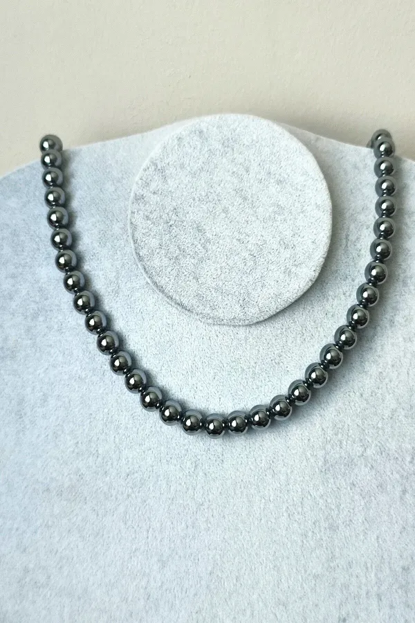 SERTİFİKALI 8 MM HEMATİT DOĞALTAŞ KOLYE SERTİFİKALI 8 MM HEMATİT DOĞALTAŞ KOLYE