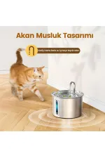 Evcil Hayvan Su Pınarı - Paslanmaz Çelik - 2.2 Litre Kapasite Evcil Hayvan Su Pınarı - Paslanmaz Çelik - 2.2 Litre Kapasite