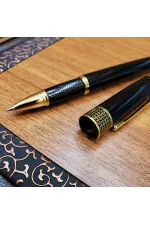 Siyah Kutulu Yaldız Desenli Metal Roller Kalem Seti Siyah Kutulu Yaldız Desenli Metal Roller Kalem Seti