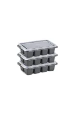 3'lü Mini Buz Kalıbı - Küp Şekilli - Kapaklı - Plastik 3'lü Mini Buz Kalıbı - Küp Şekilli - Kapaklı - Plastik