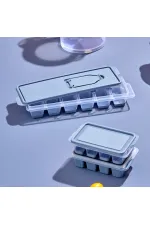 Plastik Buz Kalıbı - Küp Şekilli - Kapaklı Plastik Buz Kalıbı - Küp Şekilli - Kapaklı