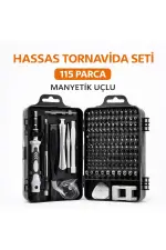 115 Parça Manyetik Uçlu Hassas Tornavida Seti 115 Parça Manyetik Uçlu Hassas Tornavida Seti