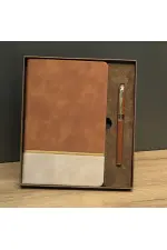 Taba Rengi Gold Detaylı Termo Deri Defter Ve Metal Roller Kalem Hediye Seti Taba Rengi Gold Detaylı Termo Deri Defter Ve Metal Roller Kalem Hediye Seti