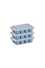 3'lü Mini Buz Kalıbı - Küp Şekilli - Kapaklı - Plastik 3'lü Mini Buz Kalıbı - Küp Şekilli - Kapaklı - Plastik