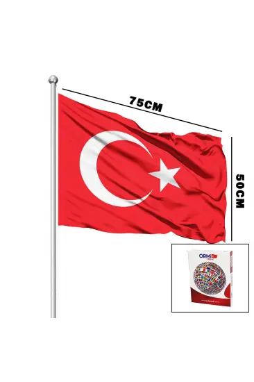 Türk Bayrağı - 50x75 cm - Alpaka Kumaş Türk Bayrağı - 50x75 cm - Alpaka Kumaş