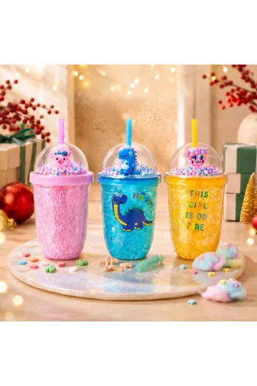 Pipetli Bardak - Figürlü Pipet - Karışık Model Pipetli Bardak - Figürlü Pipet - Karışık Model