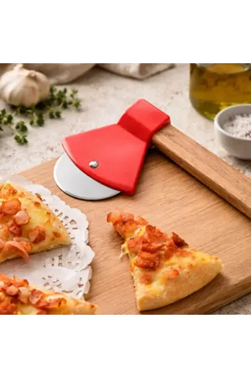 Pizza Kesici - Balta Tasarımlı - Ahşap Saplı - Paslanmaz Çelik Bıçaklı Pizza Kesici - Balta Tasarımlı - Ahşap Saplı - Paslanmaz Çelik Bıçaklı