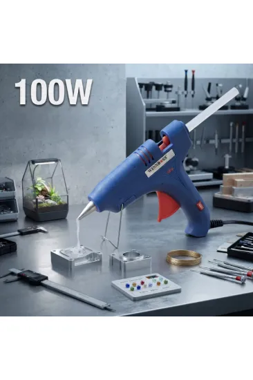 100W Sıcak Silikon Tabancası - Elektrikli - 11 mm Mum Silikon Uyumlu 100W Sıcak Silikon Tabancası - Elektrikli - 11 mm Mum Silikon Uyumlu