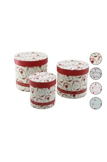 3'lü Karton Hediye Kutusu Seti - Çiçek Desenli - Karışık Desen 3'lü Karton Hediye Kutusu Seti - Çiçek Desenli - Karışık Desen