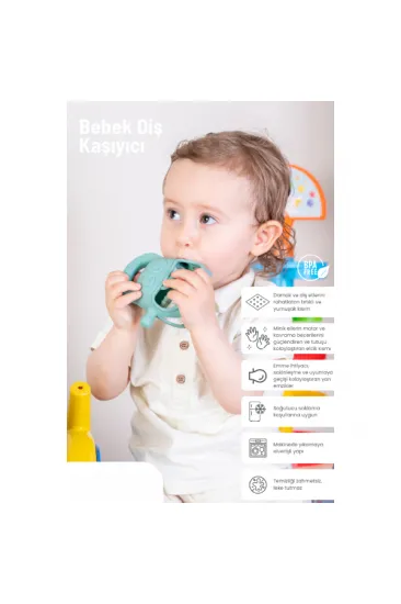 Koyu Yeşil Bebek Silikon Diş Kaşıyıcı Koyu Yeşil Bebek Silikon Diş Kaşıyıcı