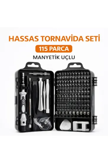 115 Parça Manyetik Uçlu Hassas Tornavida Seti 115 Parça Manyetik Uçlu Hassas Tornavida Seti