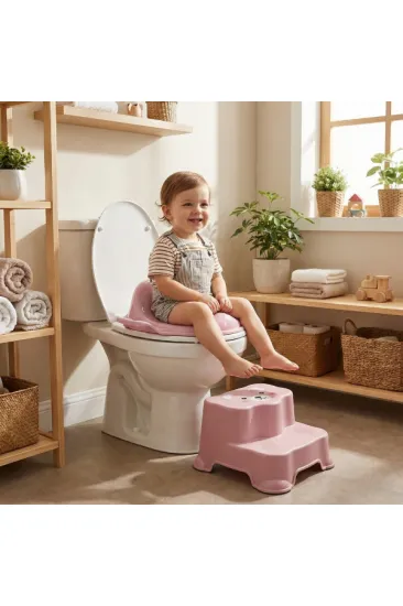 Pembe Kulplu Çocuk Klozet Adaptörü Pembe Kulplu Çocuk Klozet Adaptörü