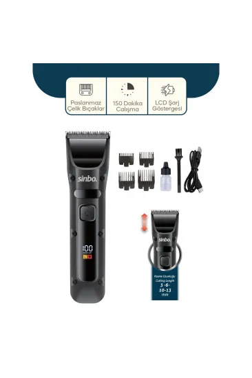 Sinbo Saç Sakal Kesme Tıraş Makinesi - USB Şarjlı - LCD Göstergeli Sinbo Saç Sakal Kesme Tıraş Makinesi - USB Şarjlı - LCD Göstergeli