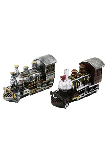 Nostaljik Lokomotiv Tren Tasarımlı Biblo Kumbara - Vintage Görünümlü - Dekoratif Nostaljik Lokomotiv Tren Tasarımlı Biblo Kumbara - Vintage Görünümlü - Dekoratif