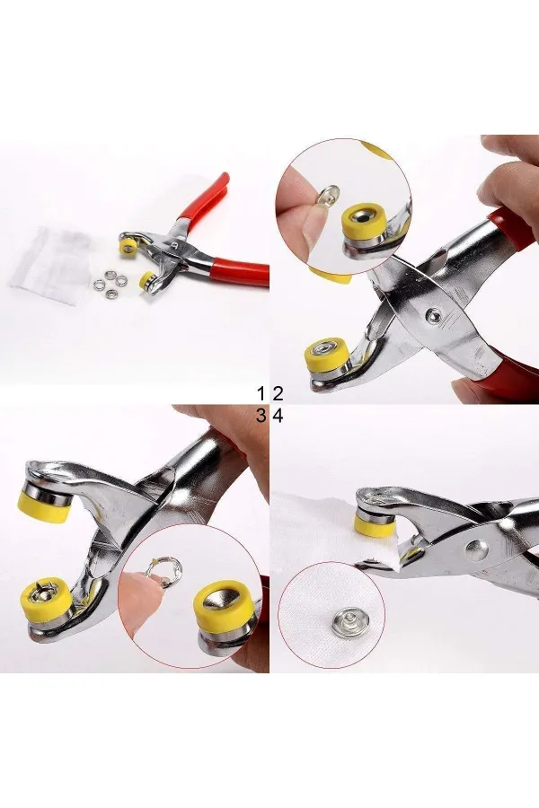 Metal Çıtçıt Pensesi ve Düğme Seti Metal Çıtçıt Pensesi ve Düğme Seti