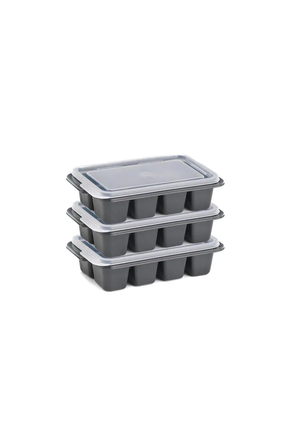 3'lü Mini Buz Kalıbı - Küp Şekilli - Kapaklı - Plastik 3'lü Mini Buz Kalıbı - Küp Şekilli - Kapaklı - Plastik