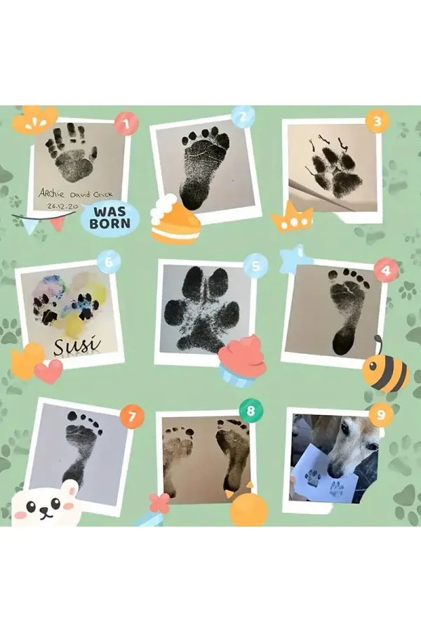 Kedi Köpek Pati İzi Fotoğraf Çerçevesi Seti Kedi Köpek Pati İzi Fotoğraf Çerçevesi Seti