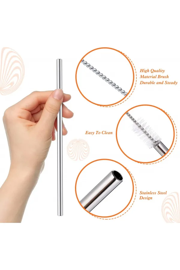 Ekstra Uzun Paslanmaz Çelik Pipet Seti – 3 Parça (Eğri + Düz + Fırça) Ekstra Uzun Paslanmaz Çelik Pipet Seti – 3 Parça (Eğri + Düz + Fırça)