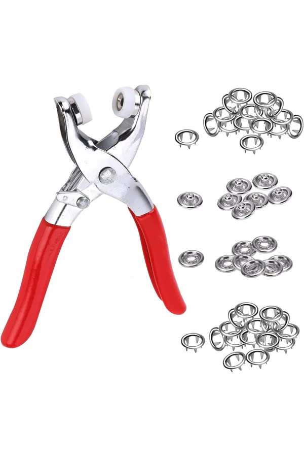 Metal Çıtçıt Pensesi ve Düğme Seti Metal Çıtçıt Pensesi ve Düğme Seti