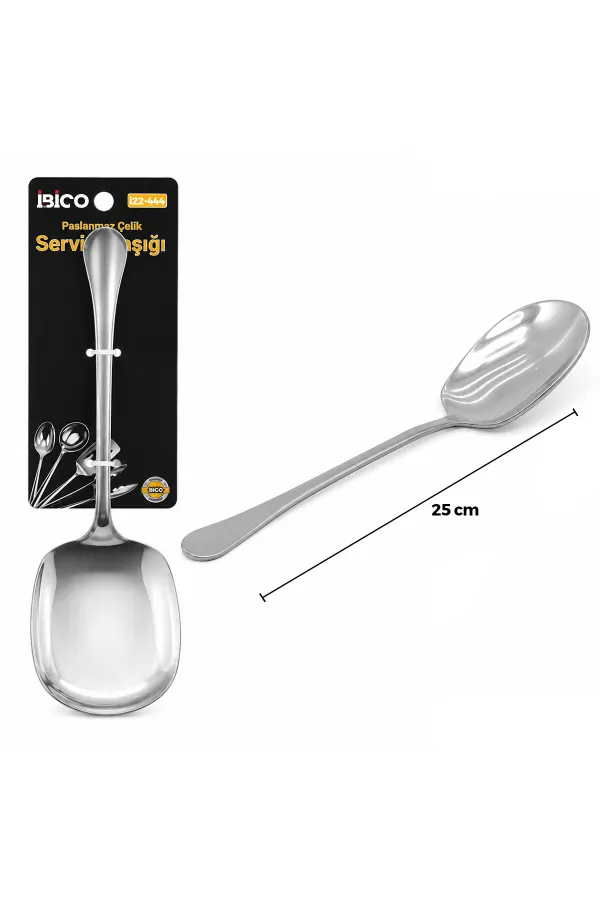 Metal Servis Kaşığı - 25 cm - Krom Renk Metal Servis Kaşığı - 25 cm - Krom Renk