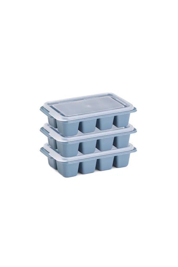 3'lü Mini Buz Kalıbı - Küp Şekilli - Kapaklı - Plastik 3'lü Mini Buz Kalıbı - Küp Şekilli - Kapaklı - Plastik
