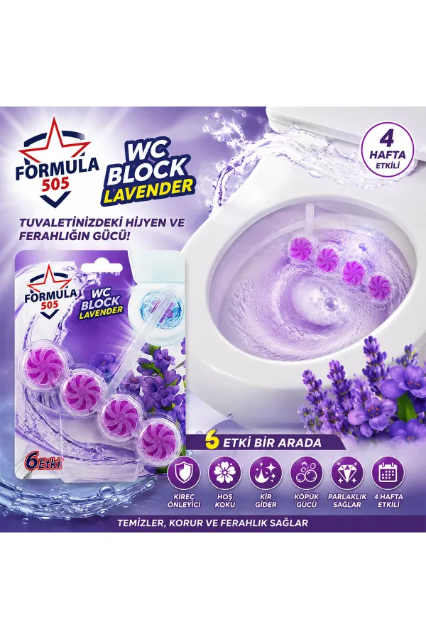 4'lü WC Blok - Lavanta Kokulu - 2 Adet - 6 Etkili - 200 gr 4'lü WC Blok - Lavanta Kokulu - 2 Adet - 6 Etkili - 200 gr
