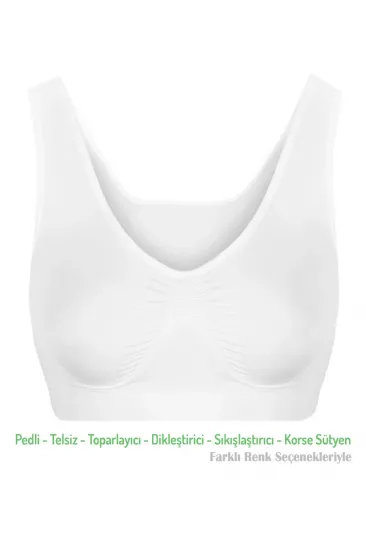 Alışveriş Meydanı Kadın Beyaz Pedli Kalın Askılı Dikleştirici Sıkılaştırıcı Toparlayıcı Sütyen Korse Alışveriş Meydanı Kadın Beyaz Pedli Kalın Askılı Dikleştirici Sıkılaştırıcı Toparlayıcı Sütyen Korse
