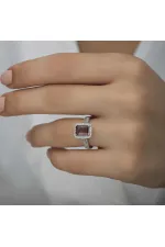 Gümüş Mor Baget Taşlı Kadın Yüzük Gümüş Mor Baget Taşlı Kadın Yüzük