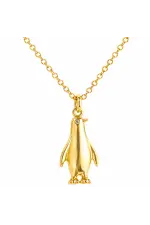 Gümüş Gold Penguen Kadın Kolye Gümüş Gold Penguen Kadın Kolye