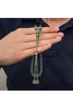 Metal Püsküllü Şeffaf Su Yeşili Sıkma Kehribar Tesbih Metal Püsküllü Şeffaf Su Yeşili Sıkma Kehribar Tesbih