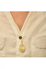 Gümüş Gold Kaplama Damla Tuğralı Kadın Kolye Gümüş Gold Kaplama Damla Tuğralı Kadın Kolye