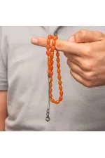 Gümüş Kazaz Püsküllü Sıkma Kehribar Tesbih
