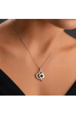 Gümüş 100 Dilde Seni Seviyorum Kalpli Çiçek Kolye Gümüş 100 Dilde Seni Seviyorum Kalpli Çiçek Kolye