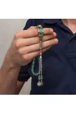 Metal Püsküllü Şeffaf Su Yeşili Sıkma Kehribar Tesbih Metal Püsküllü Şeffaf Su Yeşili Sıkma Kehribar Tesbih