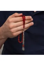 Metal Püsküllü Arpa Kesim Sıkma Kehribar Tesbih Metal Püsküllü Arpa Kesim Sıkma Kehribar Tesbih